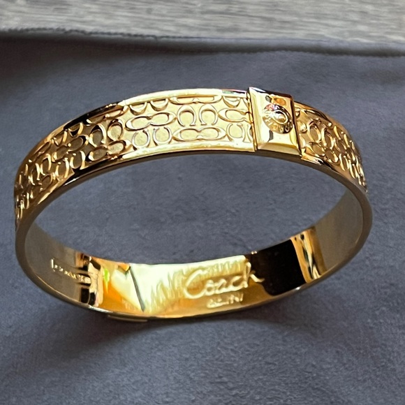 COACH Signature “C” GOLD BANGLE BRACELET - Picture 5 of 16